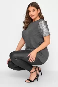 Snake Print Sleeve T-Shirt
