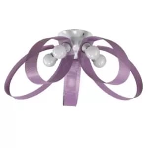 Mila 5 Light Semi Flush Ceiling Light, Mauve