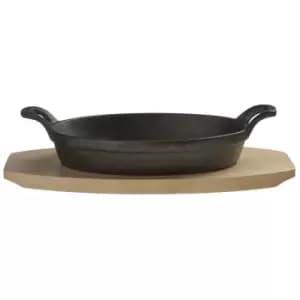 Hygge Oval Serving Dish on Wood Base