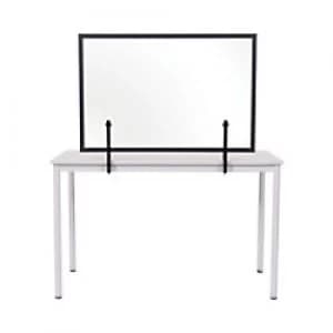 Bi-Office Maya Protector Desktop Board with Clamps and Black Wooden Optic Frame Acrylic 900 x 600 mm