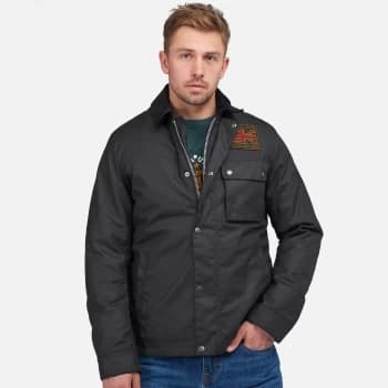 Barbour X Steve McQueen Mens Workers Wax Jacket - Black - XL