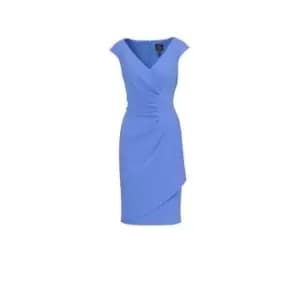 Adrianna Papell Crepe Draped Overlay Dress - Blue
