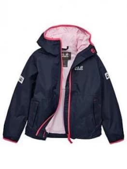 Jack Wolfskin Girls Rainy Days Jacket - Navy/Pink