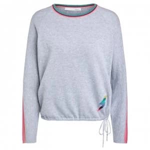 Oui Crew Cord Sweatshirt - Grey Red 0923