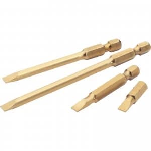 Draper Expert Titanium Slotted Screwdriver Bit 3mm 100mm Pack of 1