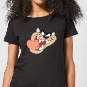 Looney Tunes Tasmanian Devil Face Womens T-Shirt - Black