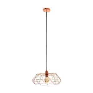 Hanging Ceiling Pendant Light Copper Cage Shade 60W E27 Hallway Feature Lamp