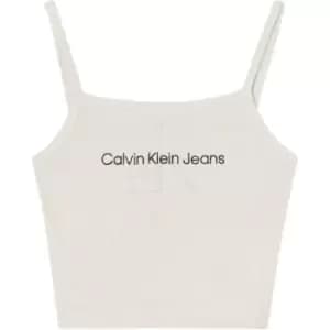 Calvin Klein Jeans Monogram Towelling Strappy Top - Beige