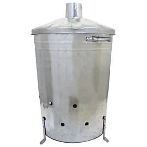 Charles Bentley Galvanised Steel Garden Incinerator - 90L