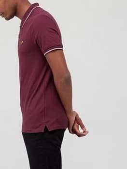 Lyle & Scott Tipped Small Logo Polo Shirt - Burgundy, Size L, Men