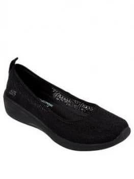 Skechers Arya Crochet Wedge Skimmer Ballerina - Black