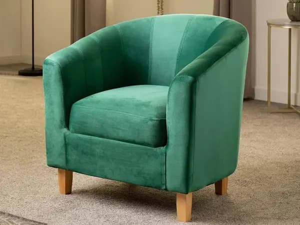 Seconique Tempo Emerald Green Velvet Tub Chair