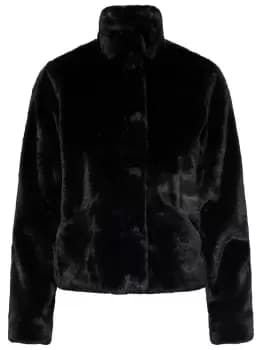 ONLY Faux Fur Jacket Women Black