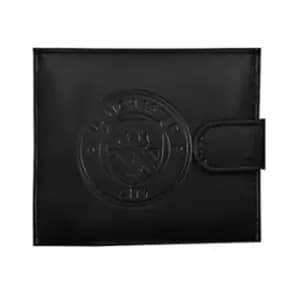 Manchester City FC Mens RFID Embossed Leather Wallet (One Size) (Black)
