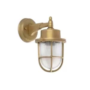 Nahir 1 Light Outdoor Wall Lantern Brass IP44, E27