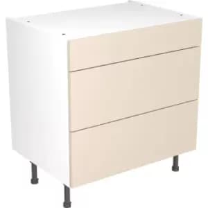 Kitchen Kit Flatpack Slab Kitchen Cabinet Base 3 Drawer Unit Super Gloss 800mm in Cashmere MFC