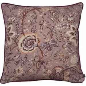 Prestigious Textiles Apsley Jacobean Floral Piped Edge Cushion Cover, Woodrose, 55 x 55 Cm