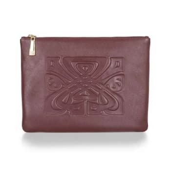 Biba BIBA Large Leather Pouch Bag - Burgundy