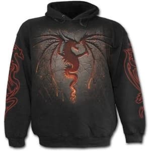 Dragon Furnace Mens Large Hoodie - Black
