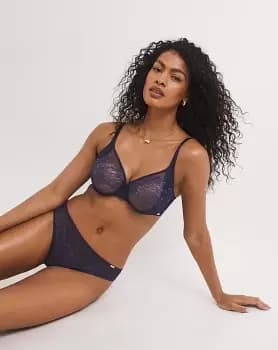 Gossard Glossies Lace Plunge Bra Eclipse