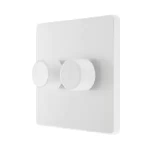 BG Evolve Pearl White Trailing Edge LED 200W Double Dimmer Switch 2-Way Push On/Off - PCDCL82W