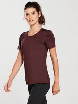 Nike Training Pro Cool Tee Burgundy Burgundy Size L Women