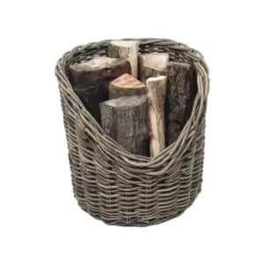 40cm Round Wicker Log Basket Natural