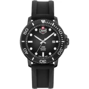 Mens JDM Military Tango Black Silicone Black Dial Watch