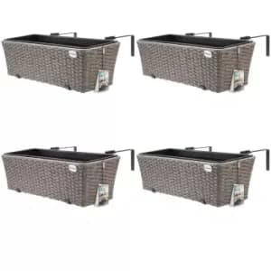 Polyrattan Flower Boxes 4 Pcs. Cream