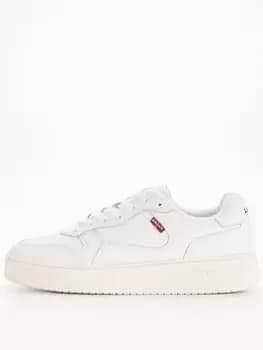 Levis Glide Leather Trainers - White, Size 7.5, Men