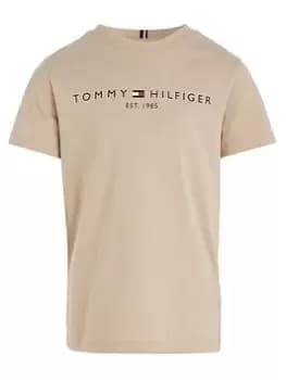 Tommy Hilfiger Boys Essential T-Shirt - Merino, Beige, Size 12 Years