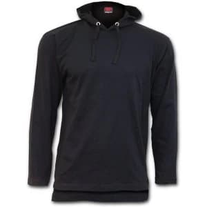 Urban Fashion Fine Cotton Summer Mens Large Hoodie - Black