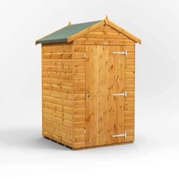 4x4 Power Windowless Apex Garden Shed - Brown