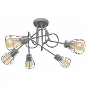 Helam Oxford Multi Arm Semi Flush Ceiling Light Grey 64cm