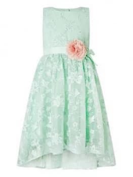 Monsoon Girls Sylvie Hi Low Dress - Mint, Mint, Size 10 Years, Women
