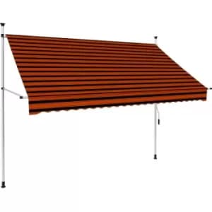 Manual Retractable Awning 250cm Orange and Brown Vidaxl Multicolour