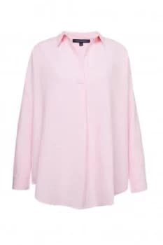 French Connection Yarn Dye Chambray Popover Shirt Pink