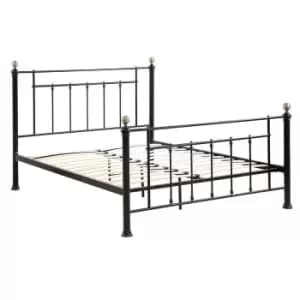Crazy Price Beds Harpenden Black / Brass Knobs Metal Small Double Bed