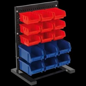 Sealey Freestanding Bench Rack and 15 Storage Bins