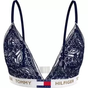 Tommy Bodywear Lace Logo Bralette - Blue