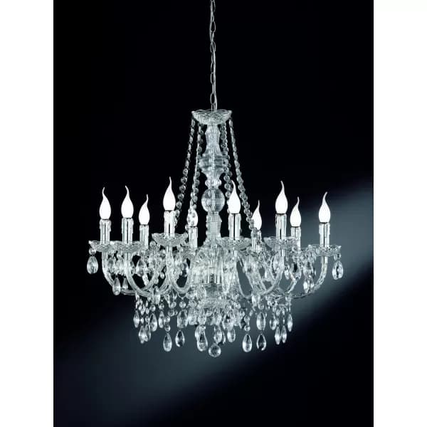 Luster Classic 10 Light Multi Arm Chandelier Chrome