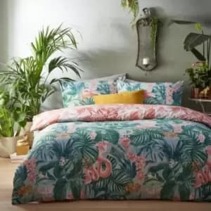 Furn Medinilla Tropical Duvet Cover Set (Single) (Sage/Blush) - Sage/Blush