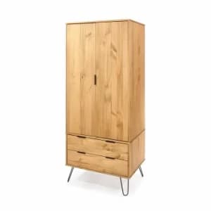 Augusta 2 Door 2 Drawer Wardrobe, Pine