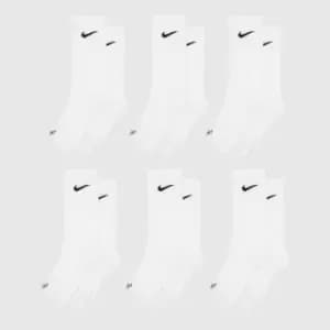 Nike White & Black Crew Socks 6 Pack