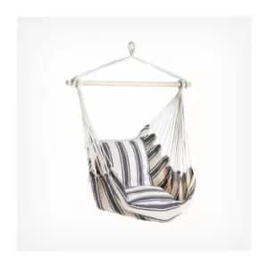VonHaus Striped Hanging Chair - Swing Chair for Outdoor, Indoor, Patio, Garden, Home, Decking - Swinging Hammock Chair with Cushioned Seat
