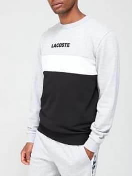 Lacoste Lacoste Sport Logo Sweatshirt, Grey/Black, Size 2XL, Men