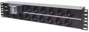 Intellinet 19" 2U Rackmount 15-Way Power Strip - German Type",...
