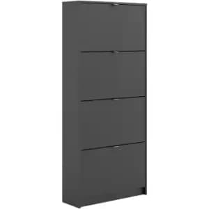 Furniture To Go - Shoes Shoe cabinet w. 4 tilting doors and 2 layers Matt Black - Matt Black