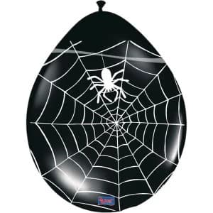 Spiderweb Balloons Black (Pack Of 8)