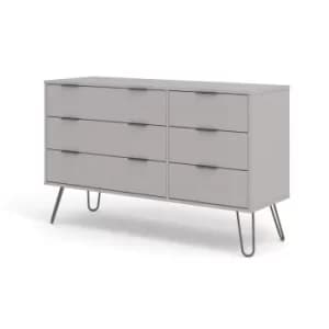Augusta Grey 3+3 drawer wide chest of drawers